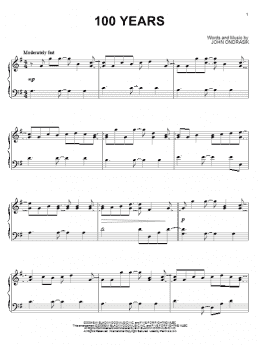 page one of 100 Years (Piano Solo)