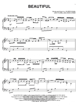 page one of Beautiful (Piano Solo)