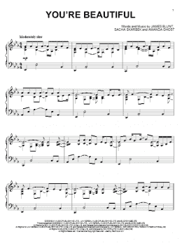 page one of You're Beautiful (Piano Solo)