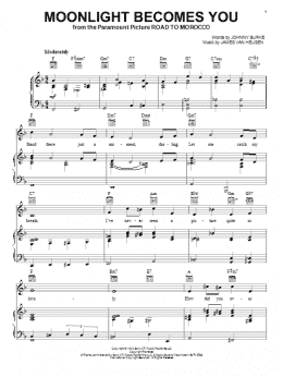 page one of Moonlight Becomes You (Piano, Vocal & Guitar Chords (Right-Hand Melody))