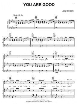 page one of You Are Good (Piano, Vocal & Guitar Chords (Right-Hand Melody))