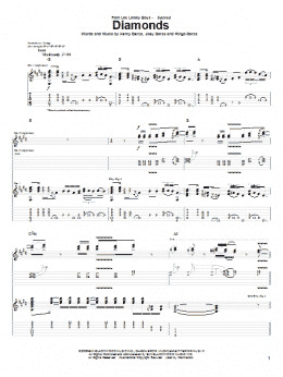 page one of Diamonds (Guitar Tab)