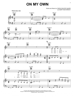 page one of On My Own (Piano, Vocal & Guitar Chords (Right-Hand Melody))