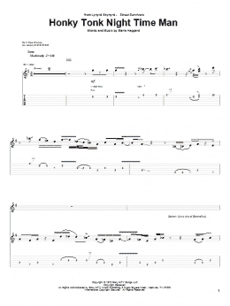 page one of Honky Tonk Night Time Man (Guitar Tab)