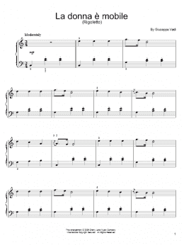 page one of La Donna e Mobile (Easy Piano)