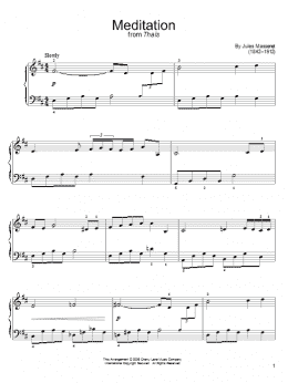 page one of Meditation (Easy Piano)