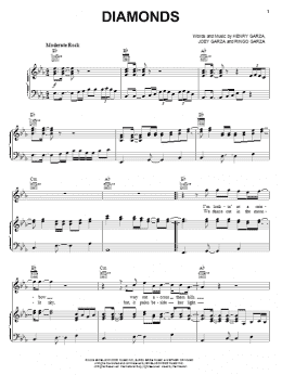 page one of Diamonds (Piano, Vocal & Guitar Chords (Right-Hand Melody))