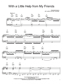 page one of With A Little Help From My Friends (Piano, Vocal & Guitar Chords (Right-Hand Melody))