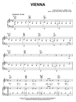 page one of Vienna (Piano, Vocal & Guitar Chords (Right-Hand Melody))