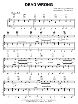 page one of Dead Wrong (Piano, Vocal & Guitar Chords (Right-Hand Melody))