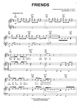 page one of Friends (Piano, Vocal & Guitar Chords (Right-Hand Melody))