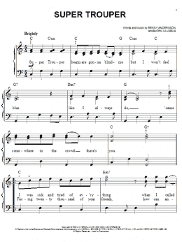 page one of Super Trouper (Easy Piano)