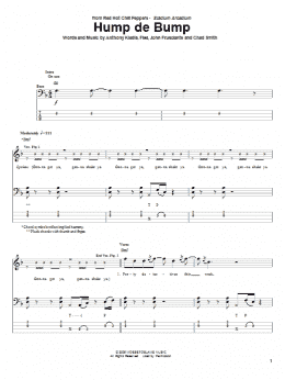 page one of Hump De Bump (Bass Guitar Tab)