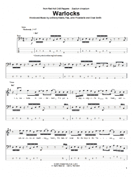 page one of Warlocks (Bass Guitar Tab)