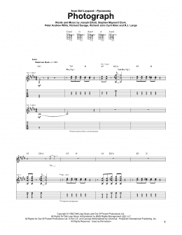 page one of Photograph (Guitar Tab)