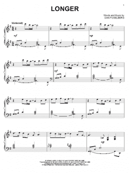 page one of Longer (Piano Solo)