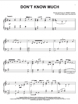 page one of Don't Know Much (Piano Solo)