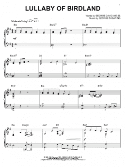 page one of Lullaby Of Birdland (Piano Solo)