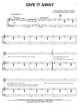 page one of Give It Away (Piano, Vocal & Guitar Chords (Right-Hand Melody))