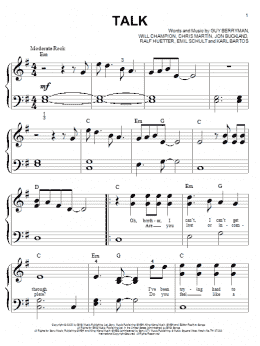 page one of Talk (Big Note Piano)