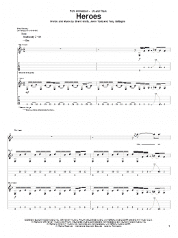 page one of Heroes (Guitar Tab)