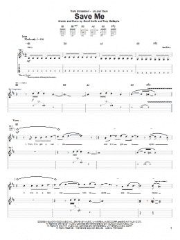 page one of Save Me (Guitar Tab)