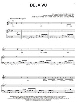 page one of Deja Vu (Piano, Vocal & Guitar Chords (Right-Hand Melody))