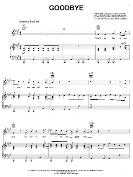 page one of Goodbye (Piano, Vocal & Guitar Chords (Right-Hand Melody))