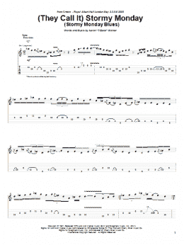 page one of (They Call It) Stormy Monday (Stormy Monday Blues) (Guitar Tab)