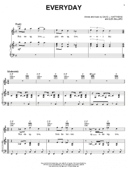 page one of Everyday (Piano, Vocal & Guitar Chords (Right-Hand Melody))