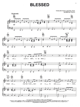 page one of Blessed (Piano, Vocal & Guitar Chords (Right-Hand Melody))