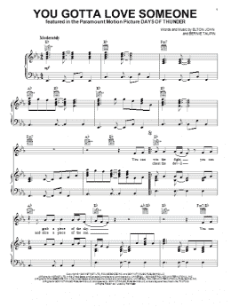 page one of You Gotta Love Someone (Piano, Vocal & Guitar Chords (Right-Hand Melody))