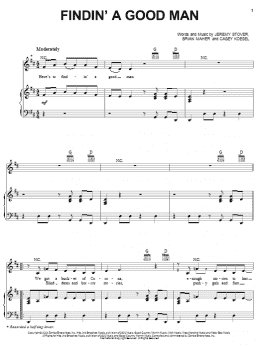 page one of Findin' A Good Man (Piano, Vocal & Guitar Chords (Right-Hand Melody))