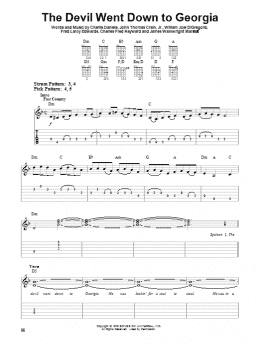 page one of The Devil Went Down To Georgia (Easy Guitar Tab)