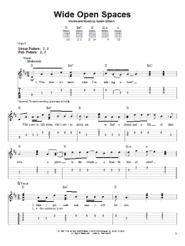 page one of Wide Open Spaces (Easy Guitar Tab)