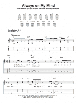 page one of Always On My Mind (Easy Guitar Tab)