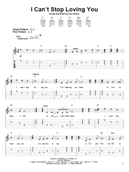 page one of I Can't Stop Loving You (Easy Guitar Tab)