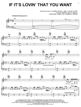 page one of If It's Lovin' That You Want (Piano, Vocal & Guitar Chords (Right-Hand Melody))