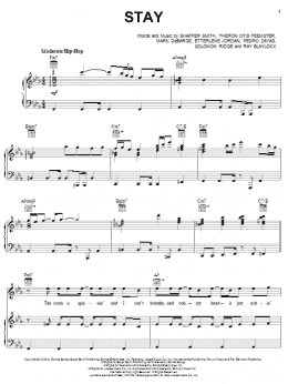 page one of Stay (Piano, Vocal & Guitar Chords (Right-Hand Melody))