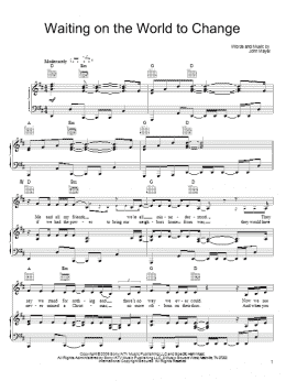 page one of Waiting On The World To Change (Piano, Vocal & Guitar Chords (Right-Hand Melody))