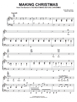 page one of Making Christmas (from The Nightmare Before Christmas) (Piano, Vocal & Guitar Chords (Right-Hand Melody))