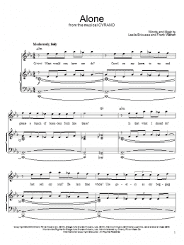 page one of Alone (Piano, Vocal & Guitar Chords (Right-Hand Melody))