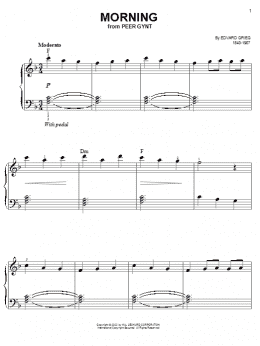 page one of Morning (Easy Piano)