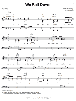 page one of We Fall Down (Piano, Vocal & Guitar Chords (Right-Hand Melody))