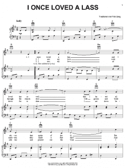 page one of I Once Loved A Lass (Piano, Vocal & Guitar Chords (Right-Hand Melody))