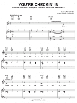 page one of You're Checkin' In (Piano, Vocal & Guitar Chords (Right-Hand Melody))