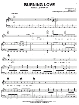 page one of Burning Love (Piano, Vocal & Guitar Chords (Right-Hand Melody))