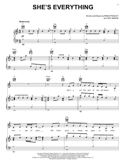 page one of She's Everything (Piano, Vocal & Guitar Chords (Right-Hand Melody))