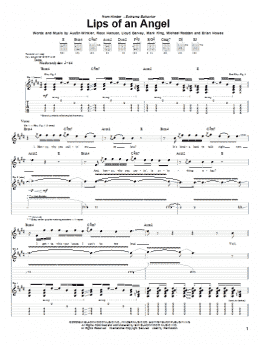 page one of Lips Of An Angel (Guitar Tab)