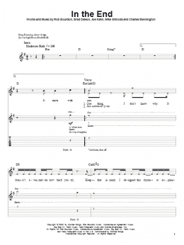 page one of In The End (Guitar Tab (Single Guitar))